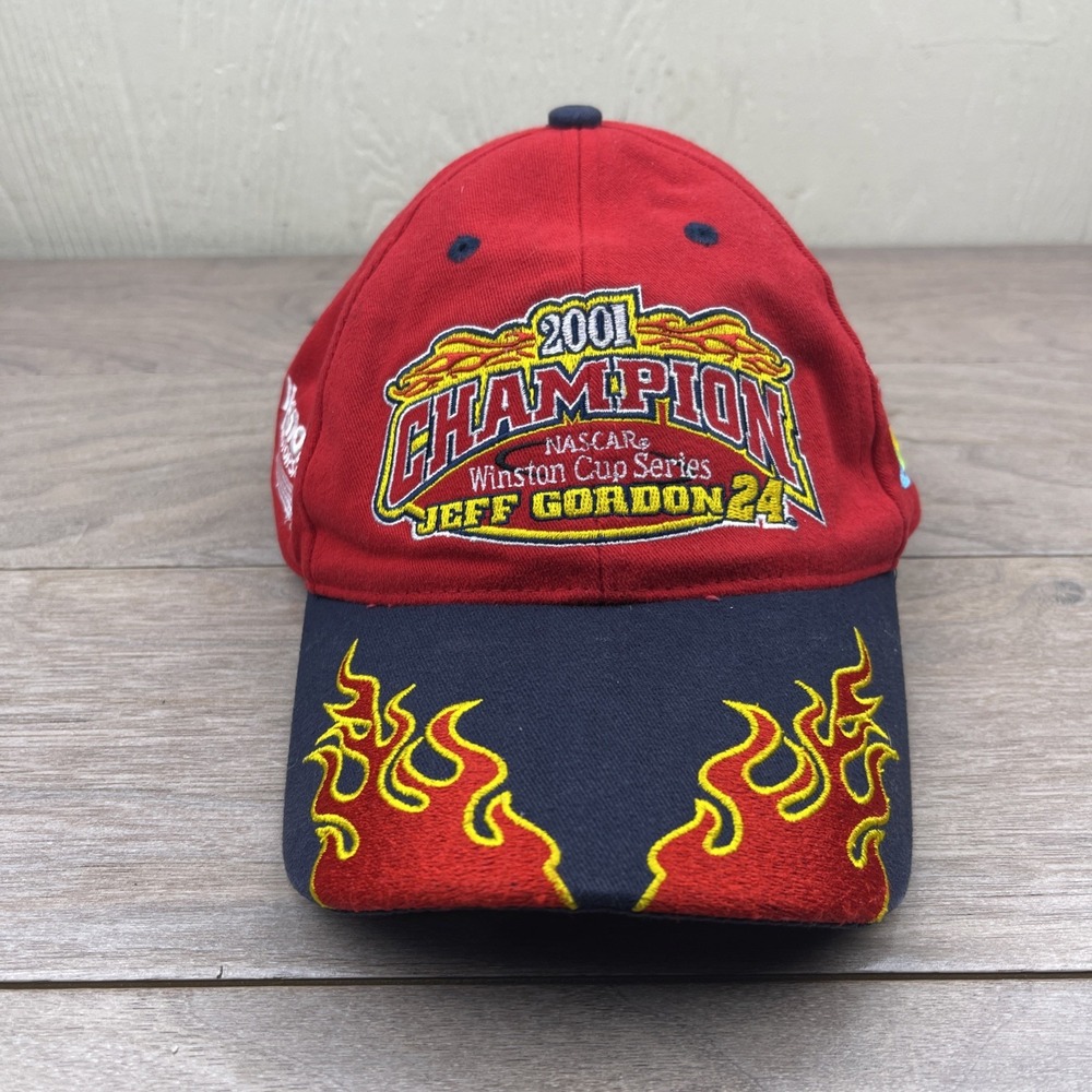Jeff Gordon #24 2001 Winston Cup Champion Hat Chase Authentics NASCAR Flames Y2k